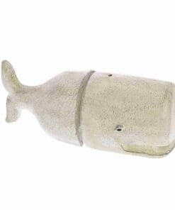 White Cast Iron Whale Bookends
