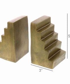 Stair Bookends: Playful Design Meets Functionality in Metallic Brass Finish