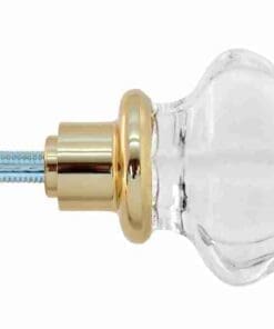 Brass Base Glass Doorknob BM-8851PB Brass Base Glass Doorknob