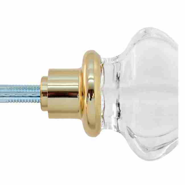 Brass Base Glass Doorknob BM-8851PB Brass Base Glass Doorknob