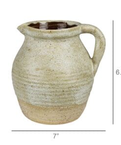 White Ceramic Umbria Pitcher HA-4985-6 White Ceramic Umbria Pitcher 1