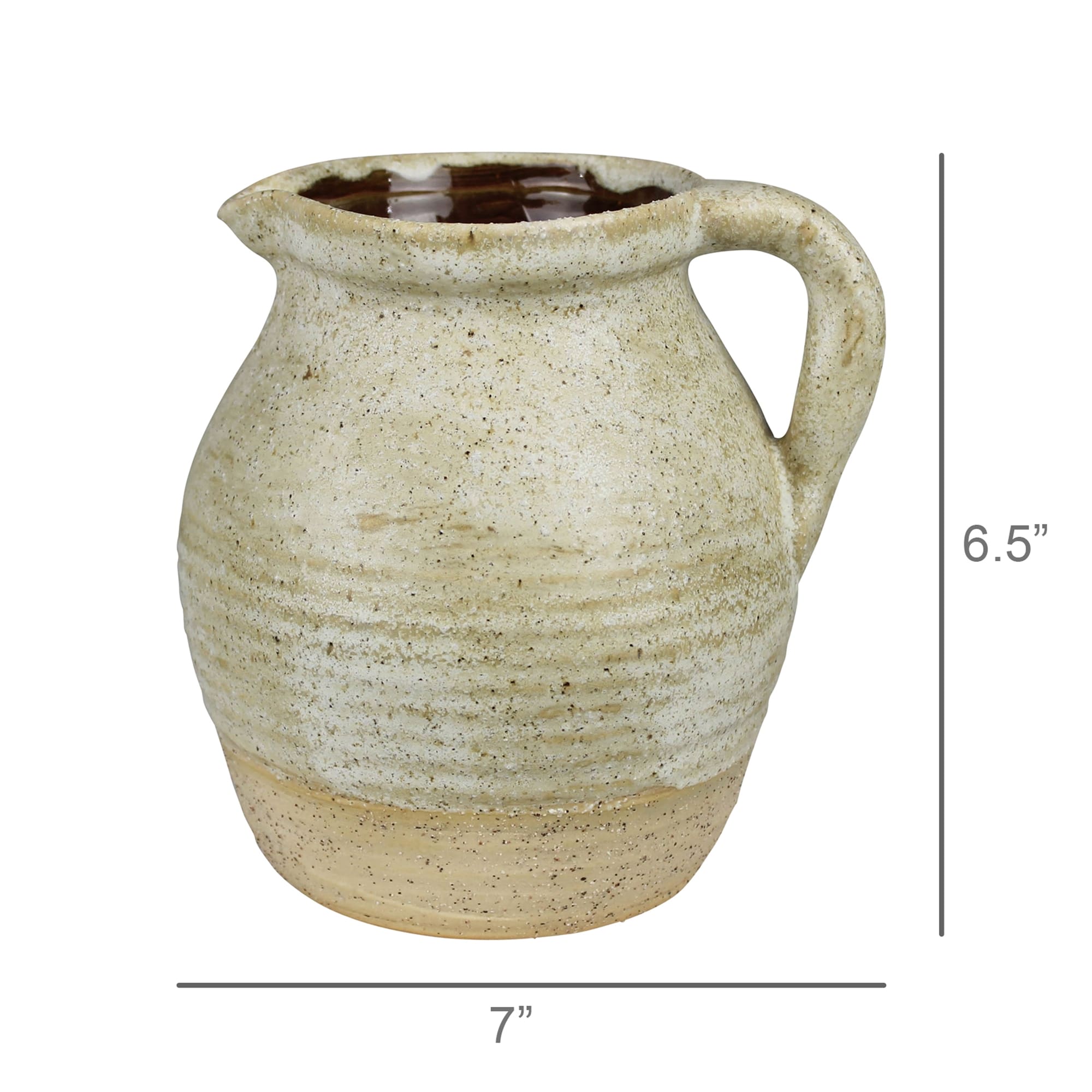 White Ceramic Umbria Pitcher HA-4985-6 White Ceramic Umbria Pitcher 1